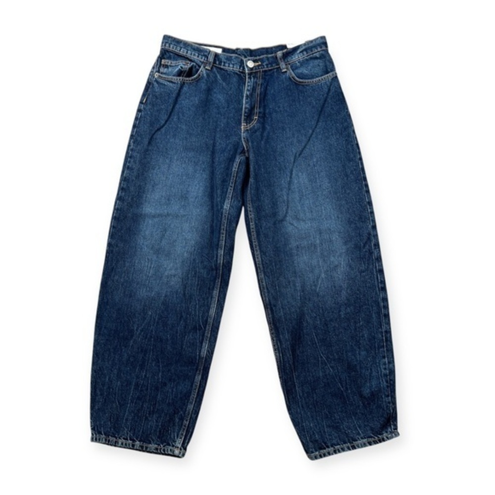 Zara‎ Mid Rise Mini Balloon Jeans Cotton Lyocell 8727/246/401 Sz US 10 NEW